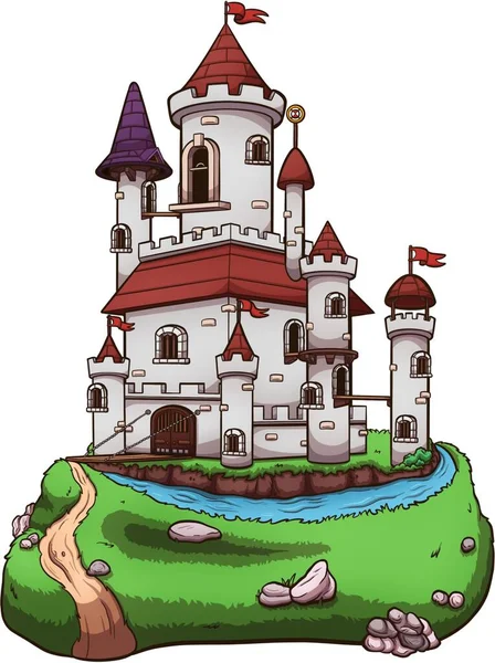 Castle Illustration Clip Art Avec Des Dégradés Simples Tout Une — Photo