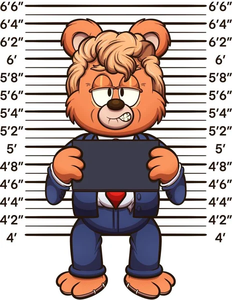 Президент Медвежонок Тедди Магшот Иллюстрация Клип Арта Простыми Подсказками Одном — стоковое фото