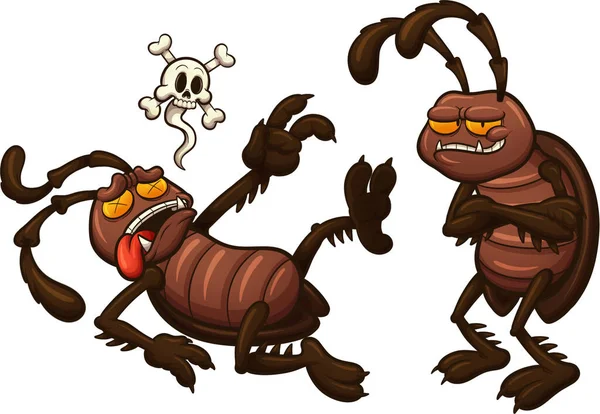 Cartoon Kakkerlakken Vector Clip Art Illustratie Met Eenvoudige Hellingen Alles — Stockvector