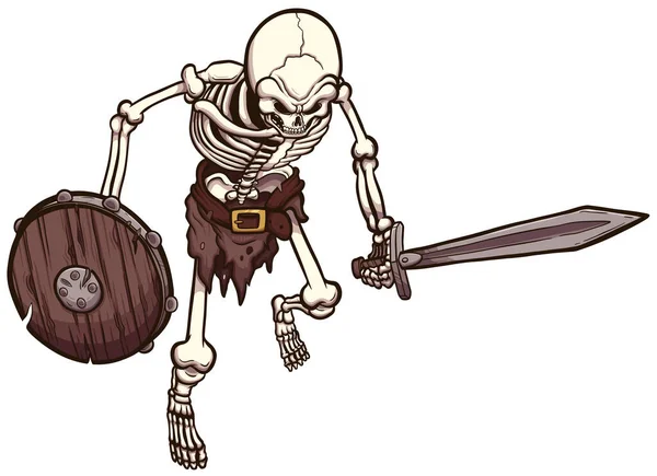 Σκελετός Πολεμιστής Εικονογράφηση Διανύσματος Απλές Κλίσεις — Διανυσματικό Αρχείο