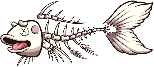 Koi Karp Fish Skeleton Ilustración Vectorial Con Gradientes Simples — Archivo Imágenes Vectoriales