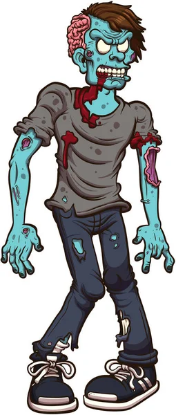Zeichentrick Zombie Vektorillustration Mit Einfachen Verläufen — Stockvektor