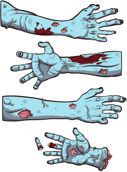僵尸之手Zombie Hands 用简单的渐变来说明矢量 — 图库矢量图片