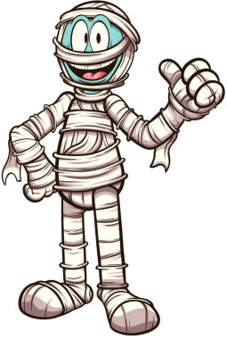 Çizgi film mumyası. Basit gradyanlı vektör illüstrasyonu.