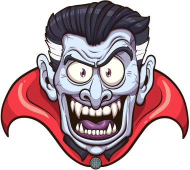 Vampir Surat. Basit gradyanlı vektör illüstrasyonu.