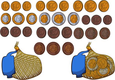 Aziz Nicholas Çikolata Bozuklukları çizgi filmi. Basit gradyanlı vektör illüstrasyonu.