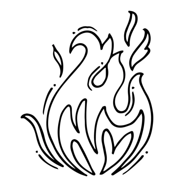 Ručně Kreslené Symboly Ohně Fire Flames Icons Vector Set Ručně — Stockový vektor