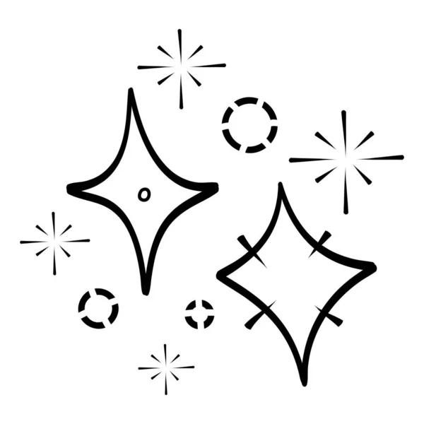 ベクトルスターのドアセットはアイコンを輝かせ 輝く光の効果の星と輝くバースト 白地に隔離されてる ベクターイラスト — ストックベクタ