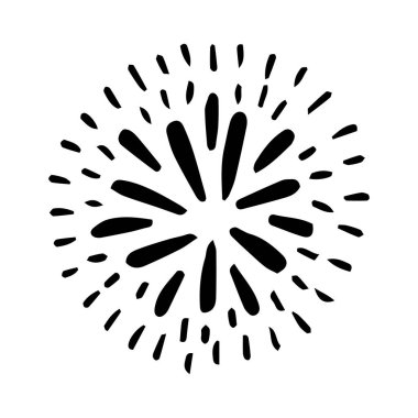 Yıldız patlaması, güneş patlaması elementi. Vektör illüstrasyonu