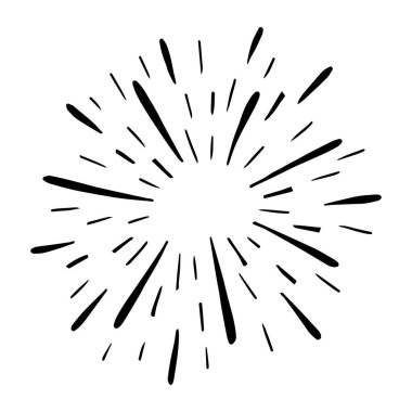 Yıldız patlaması, güneş patlaması elementi. Vektör illüstrasyonu