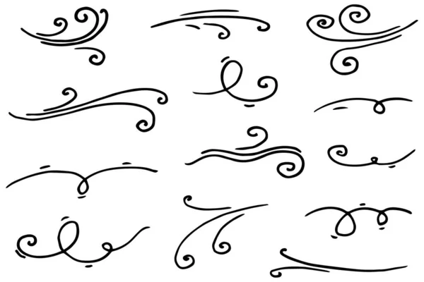 Doodle Wind Illustration Vektor Handgemachten Stil — Stockvektor