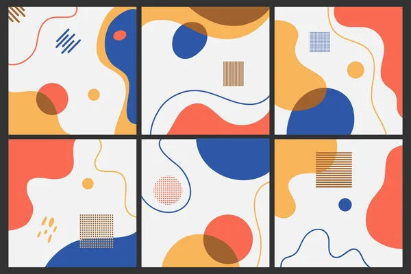 Ensemble Couverture Abstrait Moderne Conception Couverture Minimale Fond Géométrique Coloré — Image vectorielle