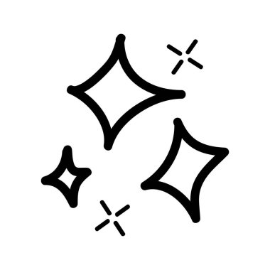 Vektör yıldızlarının karalama kümesi parlak simge, temiz yüzey simgesi. Parlayan ışık efektleri ve parlayan patlamalar. Beyaz arka planda izole edilmiş. vektör illüstrasyonu