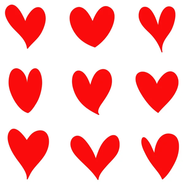 Doodle Hearts Une Collection Cœurs Amour Colorés Dessinés Main Illustration — Image vectorielle