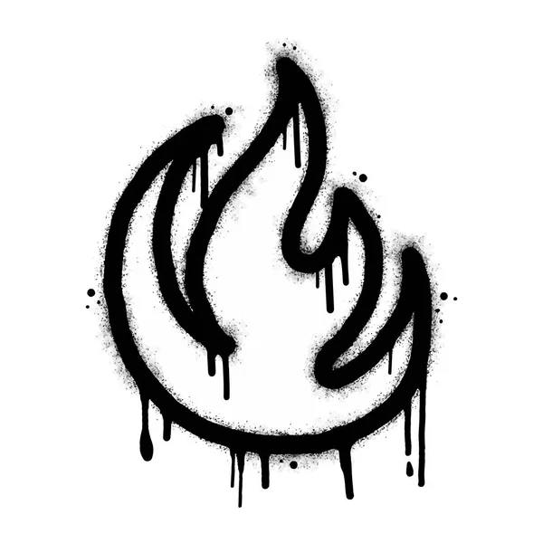 Σπρέι Βαμμένο Γκράφιτι Φωτιά Εικονίδιο Φλόγα Ψεκάζονται Απομονώνονται Ένα Λευκό — Διανυσματικό Αρχείο