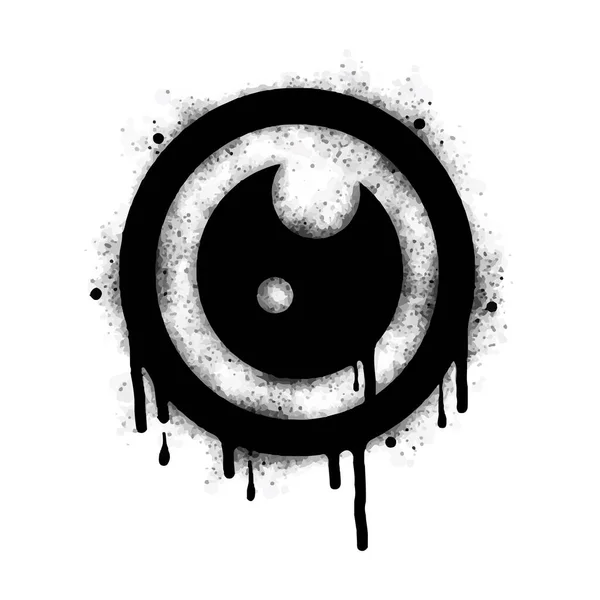 Γκράφιτι Eyeball Συλλογή Πινακίδων Σπρέι Βαμμένο Μαύρο Λευκό Σύμβολο Eyeball — Διανυσματικό Αρχείο