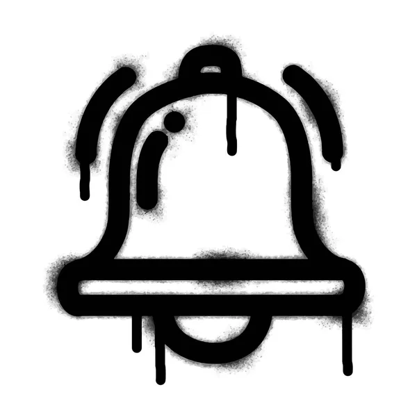 Collection Graffiti Bell Signs Σπρέι Βαμμένο Μαύρο Λευκό Σύμβολο Καμπάνα — Διανυσματικό Αρχείο