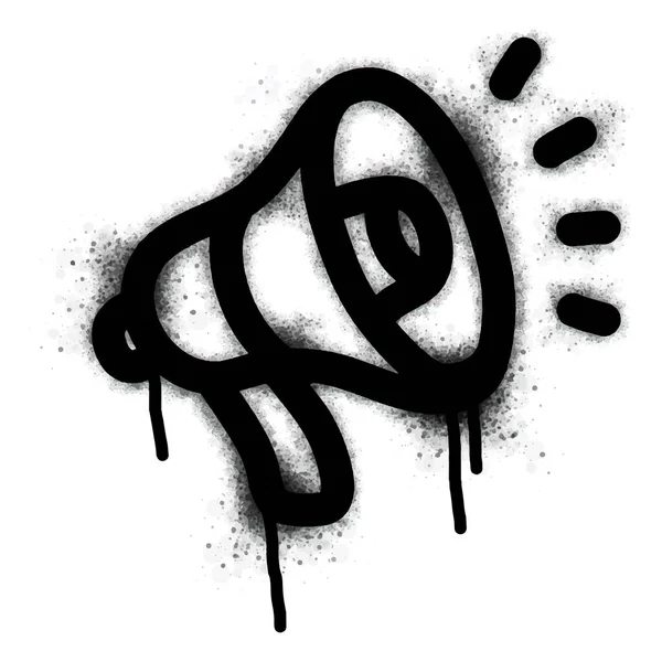 Spray Painted Graffiti Megaphone Symbol Isoliert Mit Weißem Hintergrund Gesprüht — Stockvektor