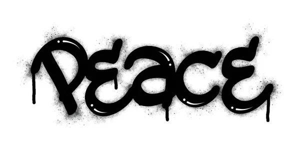 Palabra Paz Graffiti Símbolo Negro — Vector de stock