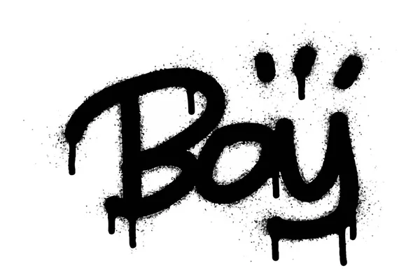 Graffiti Chłopiec Słowo Symbol Rozpylony Kolorze Czarnym — Wektor stockowy