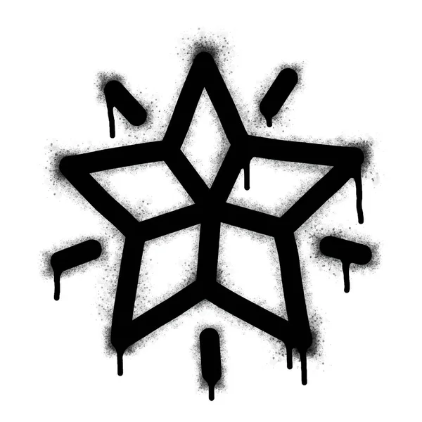 Spray Painted Graffiti Stjärna Ikon Isolerad Vit Bakgrund Vektor Illustration — Stock vektor