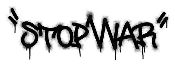 Graffiti Stop Słowo Wojny Symbol Rozpylony Czarno — Wektor stockowy