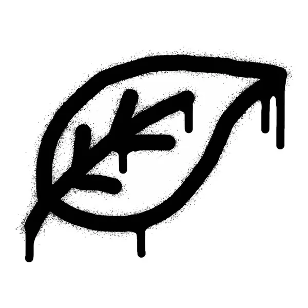 Спрей Граффити Табличкой Окрашен Черный Цвет Белом Символ Растения Изолированы — стоковый вектор