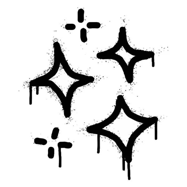 Spray Painted Graffiti Stars Sparkle Icon Icon Sprayed Isolated White — Stock Vector