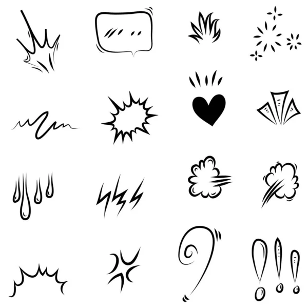 Conjunto Vectorial Dibujos Animados Dibujados Mano Signo Expresión Garabato Flechas — Vector de stock
