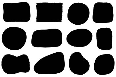 Yırtık Kağıt Çerçeve seti. Siyah Yırtılan Kağıt Siluetlerinin Vektör Kolajı Beyaz arkaplanda izole edilmiş.