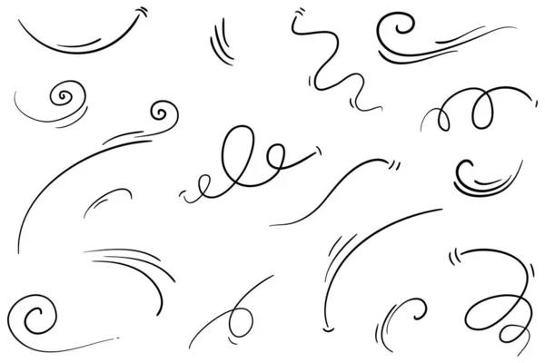 Doodle Wind Illustration Vektor Handgemachten Stil — Stockvektor