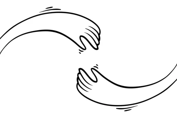 Рука Намальована Каракуля Рука Обіймами Жест Векторні Ілюстрації — стоковий вектор