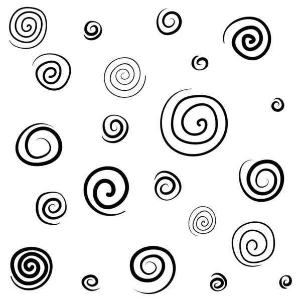 Vettore Illustrazione Spirale Doodle Disegnato Mano — Vettoriale Stock