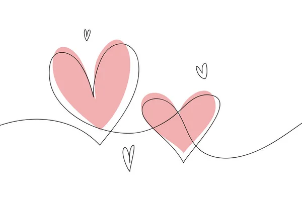 Серце Малюнок Безперервної Лінії Мистецтва Рука Намальована Каракулі Векторні Ілюстрації — стоковий вектор