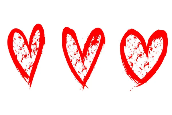Doodle Hearts Kézzel Rajzolt Szerelmes Szívek Vektorillusztráció — Stock Vector