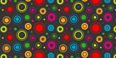 Renkli daireler. Daire şeklinde kaotik. Kusursuz desen.