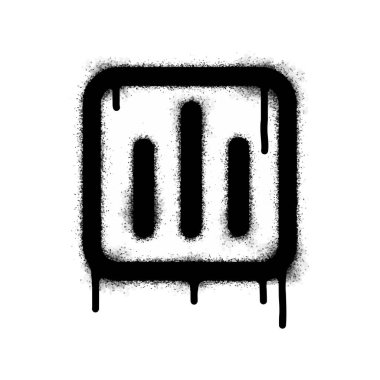 Grafiti klasörü tabelaları beyaza siyaha boyanmış. Dizin kutusu sembolü. Beyaz arka planda izole edilmiş. vektör illüstrasyonu