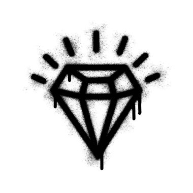 Sprey boyalı Graffiti elması beyaz bir arka plan ile izole edilmiş. Siyahtan beyaza püskürtülmüş grafiti elması. Vektör illüstrasyonu.