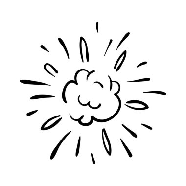 Yıldız patlaması, güneş patlaması elementi. Vektör illüstrasyonu