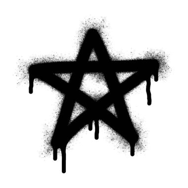 Sprey boyalı Graffiti yıldızı simgesi beyaz arkaplanda izole edildi. vektör illüstrasyonu.