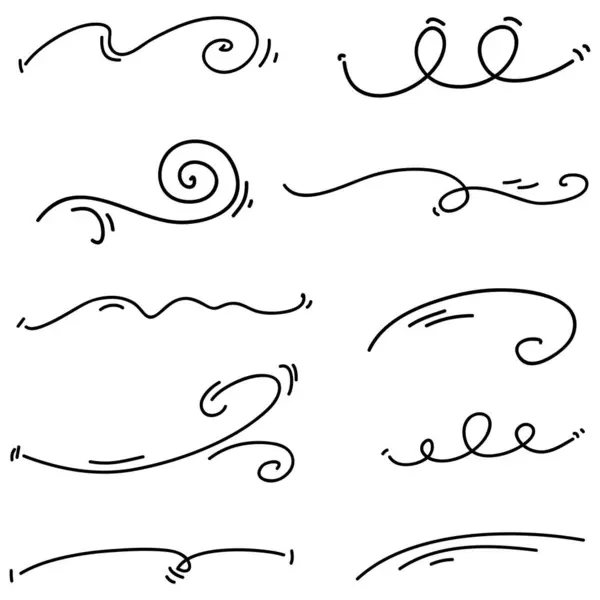 Gaya Gambar Gambar Angin Doodle Vektor Handrawn - Stok Vektor