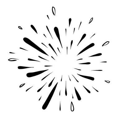 Yıldız patlaması, güneş patlaması elementi. Vektör illüstrasyonu