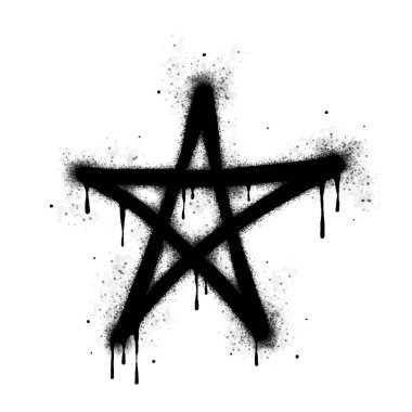 Sprey boyalı Graffiti yıldızı simgesi beyaz arkaplanda izole edildi. vektör illüstrasyonu.