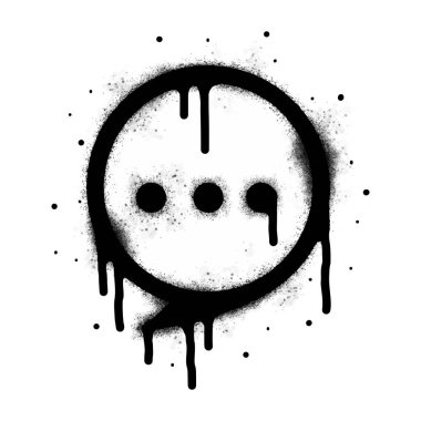 Bir grup sprey boyalı grafiti konuşma balonu beyazın üzerine siyah ile. Kabarcık damlası sembolü. Beyaz arka planda izole edilmiş. vektör illüstrasyonu