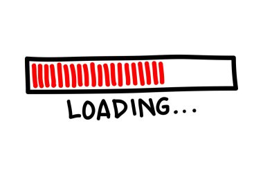 İşaret karalaması yüklüyorum. vektör illüstrasyonu