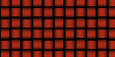 Çizgiler, ağlar, eşkenar dörtgenler ve kusursuz arkaplanlı soyut geometrik desen. Siyah ve kırmızı
