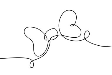 Papyon aralıksız bir çizgi çiziyor. Soyut siyah ve beyaz minimum tek çizgi sanat tarzı çizimi.