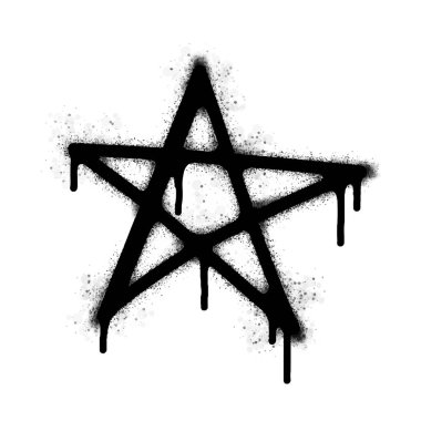 Sprey boyalı Graffiti yıldızı simgesi beyaz arkaplanda izole edildi. vektör illüstrasyonu.