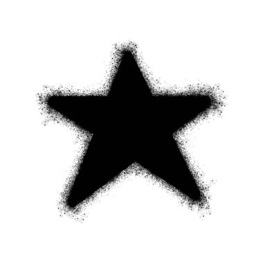 Sprey boyalı Graffiti yıldızı simgesi beyaz arkaplanda izole edildi. vektör illüstrasyonu.