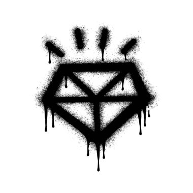 Sprey boyalı Graffiti elması beyaz bir arka plan ile izole edilmiş. Siyahtan beyaza püskürtülmüş grafiti elması. Vektör illüstrasyonu.